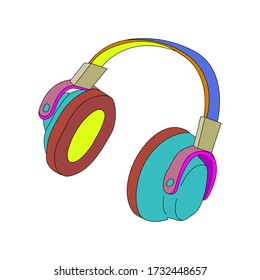 Wireless headphones. Flat illustration. Vector