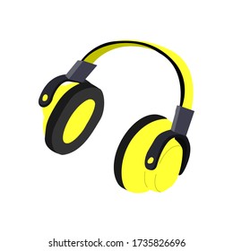 Wireless headphones. Flat illustration. Vector