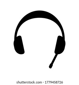 Wireless headphones icon black on a white background. Gaming. Vector EPS10