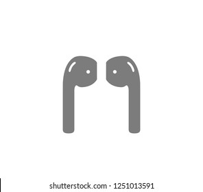 Wireless headphones icon. Outline design wireless headphones.  Airpods icon. 