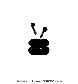 Wireless headphones icon. Simple style Wireless headphones big sale poster background symbol. Wireless headphones brand logo design element. Wireless headphones t-shirt printing. Vector for sticker.