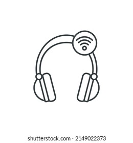 Wireless Headphones icon, vector illustration