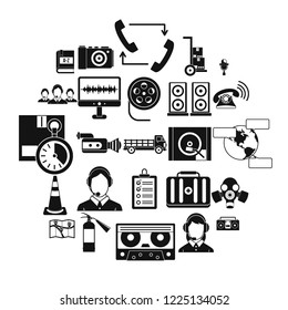 Wireless headphones icons set. Simple set of 25 wireless headphones vector icons for web isolated on white background