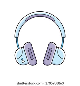 Wireless headphones isolated cartoon vector icon