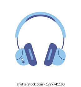 Wireless headphones isolated flat vector icon