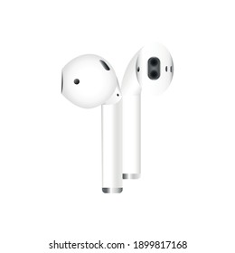 wireless headphones one pair on white background