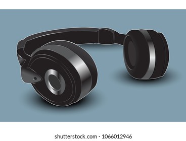 Wireless headphones realistic isolated vector illustration