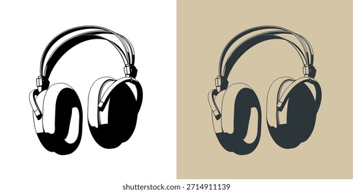 Auriculares inalámbricos Ilustraciones vectoriales estilizadas