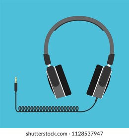 Wireless headphones. Vector illustration in flat