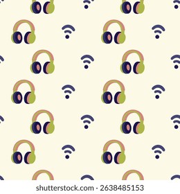 Wireless Headphones and WiFi Pattern