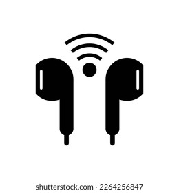 Diseño de iconos de auriculares inalámbricos. Aislado sobre fondo blanco. Ilustración vectorial