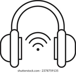  Wireless headset icon. Headphone icon
