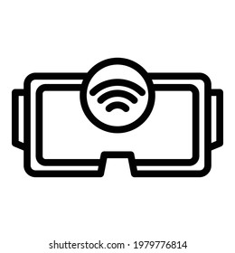 Wireless headset icon. Outline Wireless headset vector icon for web design isolated on white background