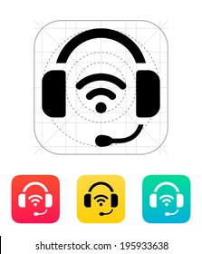 Wireless headset icon. Vector illustration.
