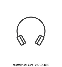 Wireless headset line icon. linear style sign for mobile concept and web design. Headphones outline vector icon. Symbol, logo illustration. Vector graphics