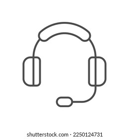 Wireless headset line outline icon