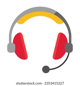 Auriculares inalámbricos para operador de teléfono. Ilustración de dibujos animados de dispositivos electrónicos de alta tecnología modernos. Tecnología y concepto de centro de llamadas. Vector plano coloreado aislado en fondo blanco
