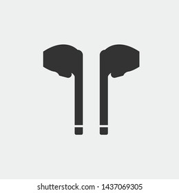 Wireless headsets vector icon illustration sign