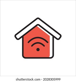 Ilustración de vectores de iconos inalámbricos en el hogar