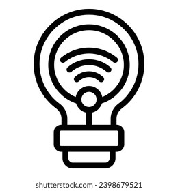 Wireless home light system icon outline vector. Smart home command. Virtual house assistant