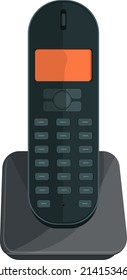 Teléfono residencial inalámbrico, ilustración, vector sobre fondo blanco.