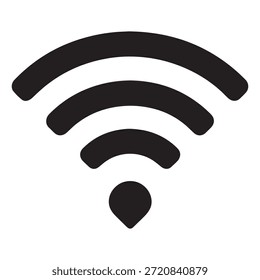 Wireless Hotspot and Location Pin Icon: WiFi Signal with Map Marker Symbol