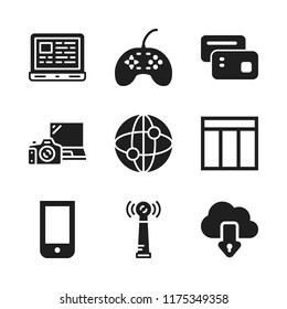 wireless icon. 9 wireless vector icons set. browser, internet and laptop icons for web and design about wireless theme