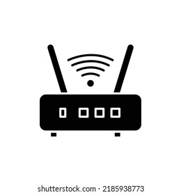 Wireless icon, access point. Icon related to electronic, technology. Solid icon style, glyph. Simple design editable