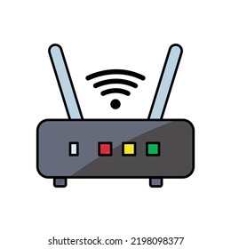 Wireless icon, access point. Icon related to electronic, technology. Lineal color icon style, colored. Simple design editable