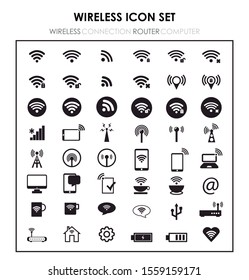 Wireless icon. Basic icon set.