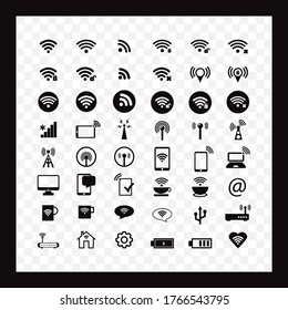 Wireless icon. Basic icon set. Black icons.