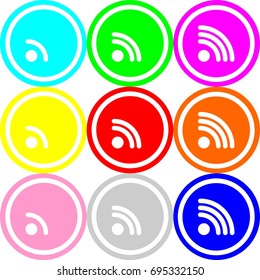 Wireless icon , circle sign design with different colors
