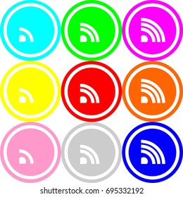 Wireless icon , circle sign design with different colors