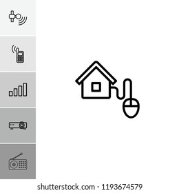 Wireless icon. collection of 6 wireless filled and outline icons such as signal, smart home, phone, router. editable wireless icons for web and mobile.
