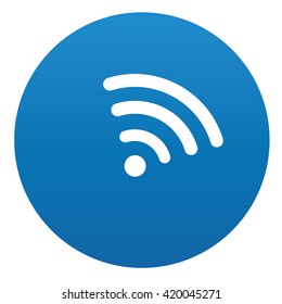 Wireless icon design on blue button,vector