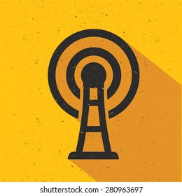 Wireless icon design on yellow background,flat design,clean vector