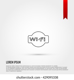 Wireless icon. Flat style object. Art picture drawing. Eps 10. Web icons. Wifi free.