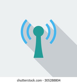 Wireless icon. Flat vector related icon with long shadow for web and mobile applications. It can be used as - logo, pictogram, icon, infographic element. Vector Illustration.