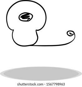 Wireless icon, hand drawing. Illustration of technology for communication, contour of symbol black, vector