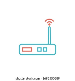 wireless icon illustration with two color line style. isolated vector symbol
