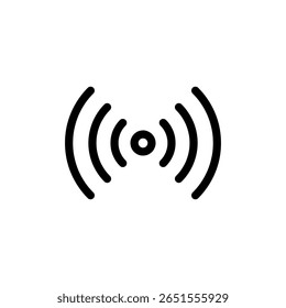 drahtloses Symbol, Symbol für einzelne Zeichen, Vektorgrafik, flache schwarze lineare Illustration für Web und App..eps
