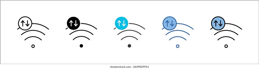 Ilustración multiestilo de paquete de iconos inalámbricos