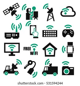 wireless icon set