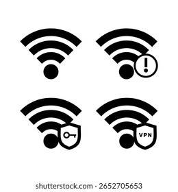 wireless icon set isolated sign symbol vector illustration. High quality black style vector icons
