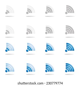 wireless icon set on white background
