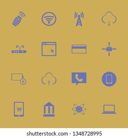 wireless icon set with phone, parcel four directions and empty battery vector illustration