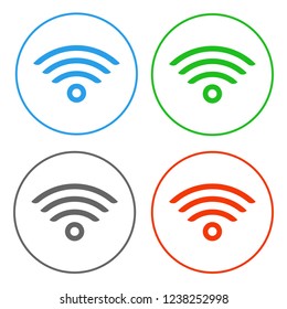 Wireless. Icon set. Vector.