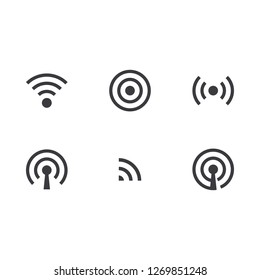 Wireless icon set. Vector icon. WiFi symbol. Internet symbol. Signal indicator isolated on white background