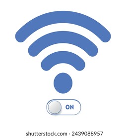 Wireless icon set. Wifi on and of.. Different levels of Wi Fi signal. Vector stock illustration.