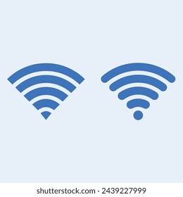 Wireless icon set. Wifi on and of.. Different levels of Wi Fi signal. Vector stock illustration.